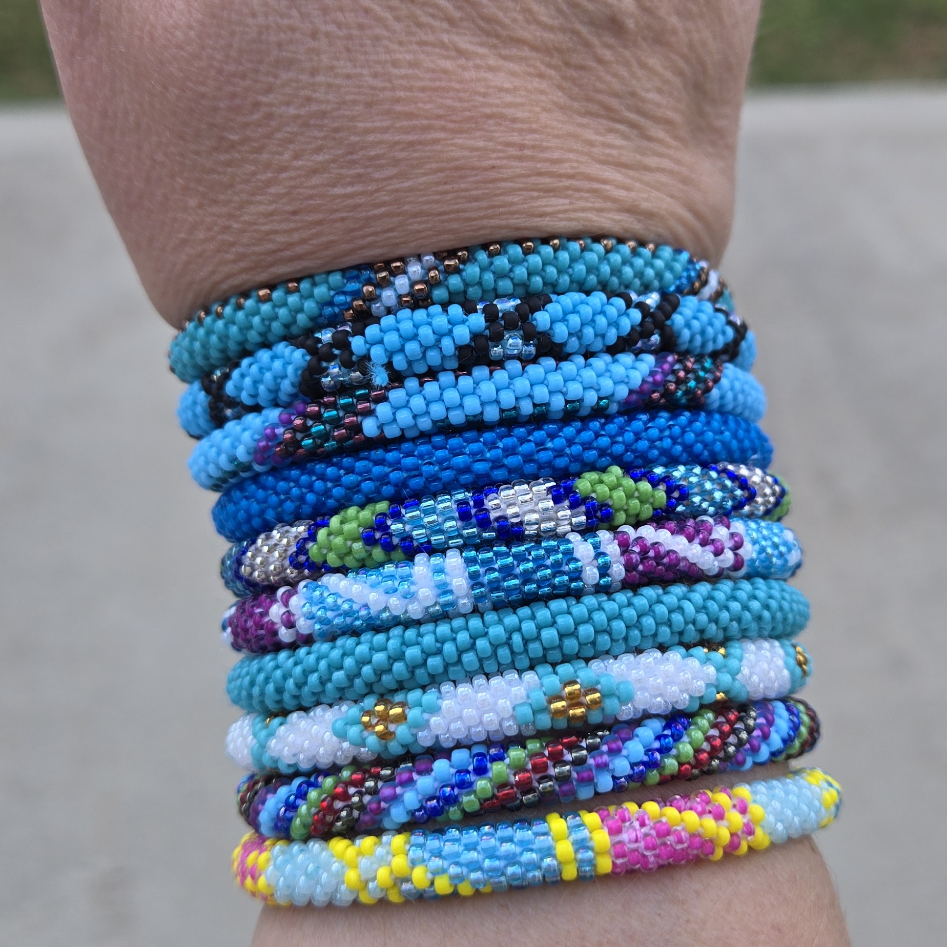 Sashka Co Colorful Beaded Bracelet Set Of 10